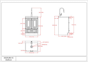 English Elm Lawrence 24" Laundry Cabinet With Integrated Stainless Steel Sink & Faucet For Stylish Utility B136P158802