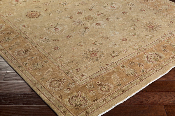 Surya Alanya Handmade 2' X 3' Luxurious Wool Rug - Exquisite Style, Unique Texture, And Lasting Durability Tan Wool Ala2503-23