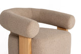 VIG Furniture Modrest Alamo - Modern Beige Faux Sheepskin + Oak Accent Chair VGMY-1385-TOAST