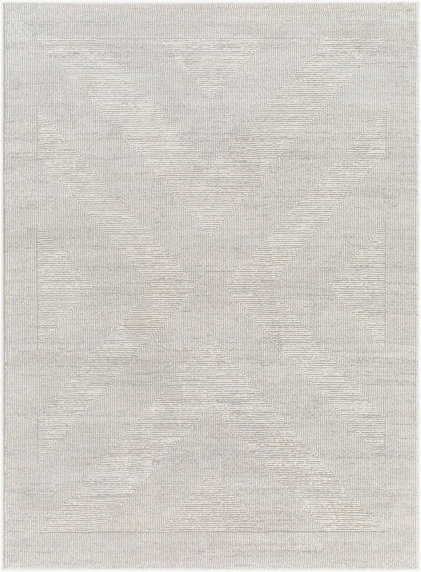 Livabliss Alder Machine Woven Polyester Accent Rug for Entryways Hallways and High Traffic Areas Gray, Cream 5' x 7' ALD2311-4117