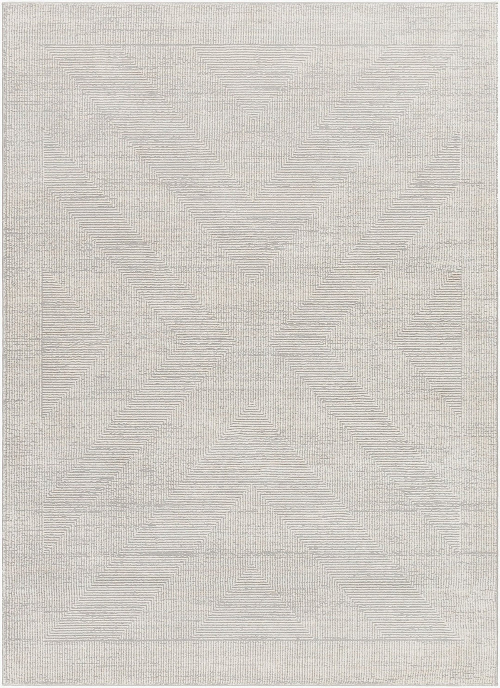 Livabliss Alder Machine Woven Polyester Accent Rug for Entryways Hallways and High Traffic Areas Gray, Cream 6'4" x 9' ALD2311-639