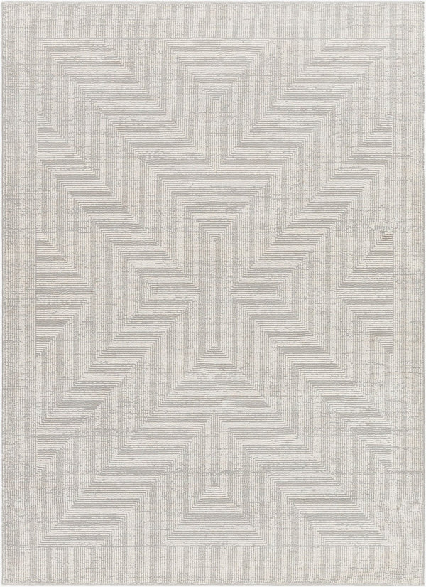 Livabliss Alder Machine Woven Polyester Accent Rug for Entryways Hallways and High Traffic Areas Gray, Cream 6'4" x 9' ALD2311-639