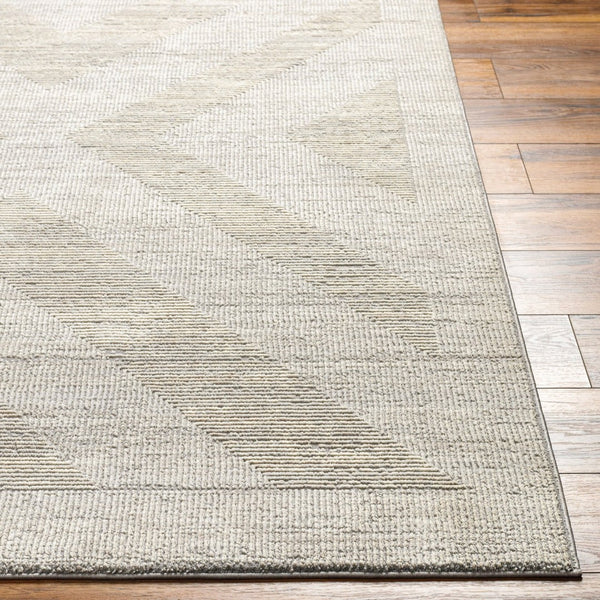 Livabliss Alder Machine Woven Polyester Accent Rug for Entryways Hallways and High Traffic Areas Gray, Cream 6'4" x 9' ALD2311-639