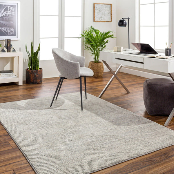 Livabliss Alder Machine Woven Polyester Accent Rug for Entryways Hallways and High Traffic Areas Gray, Cream 6'4" x 9' ALD2311-639