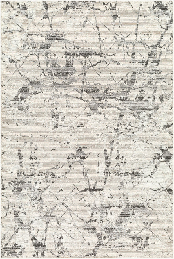 Livabliss Alder Recycled Fabric Turkish Area Rug Medium Pile Entryway Hallway Accent Ivory, Taupe 5' x 7' ALD2314-4117