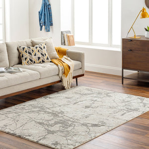 Livabliss Alder Recycled Fabric Turkish Area Rug Medium Pile Entryway Hallway Accent Ivory, Taupe 5' x 7' ALD2314-4117
