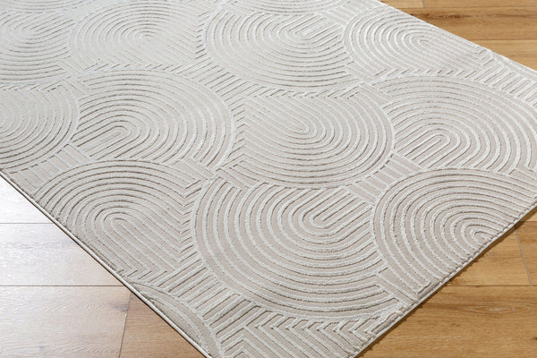 Livabliss Alder Mid-century Geometric Polyester Accent Rug Machine Woven in Turkey for Entryways Taupe, Tan 5' x 7' ALD2324-57