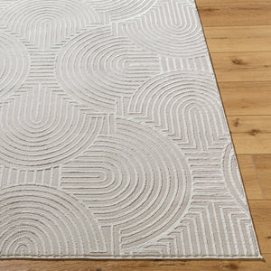 Livabliss Alder Mid-century Geometric Polyester Accent Rug Machine Woven in Turkey for Entryways Taupe, Tan 5' x 7' ALD2324-57