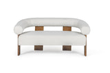 VIG Furniture Modrest Aledo - Modern Off-White Fabric + Oak Loveseat VGMY-1361-L