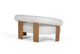 VIG Furniture Modrest Aledo - Modern Off-White Fabric + Oak Loveseat VGMY-1361-L