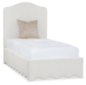 Hooker Furniture Commerce and Market Liv Twin Bed Linen Upholstered Scalloped Base Classic Frame 7228-90833-005-480