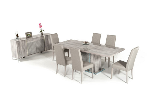 VIG Furniture Alexa Italian Modern Grey Buffet — 71" Glossy Contemporary Sideboard With 4 Doors, Drawer & Stylish Legs VGACALEXA-BUF