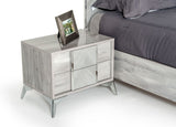 VIG Furniture Nova Domus Alexa Italian Modern Grey Bed + 2 Nightstands Set VGACALEXA-BEDNS-SET