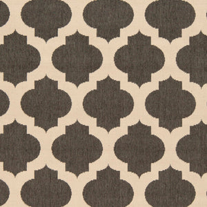 Livabliss Alfresco Geometric Flatweave Outdoor Rug Egyptian Machine Woven Patio Deck Accent Black, Beige 7'3" x 7'3" ALF9584-73RD