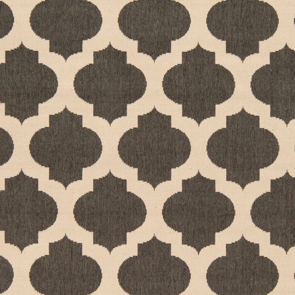 Livabliss Alfresco Geometric Flatweave Outdoor Rug Egyptian Machine Woven Patio Deck Accent Black, Beige 7'3" x 7'3" ALF9584-73RD
