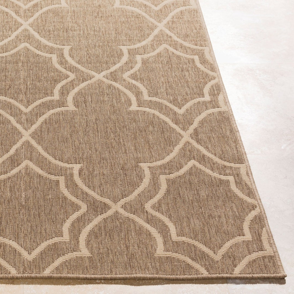 Livabliss Alfresco Flatweave Olefin Area Rug Country Cottage Style for Indoor Outdoor Spaces Brown, Beige 8'10" x 8'10" ALF9587-89SQ