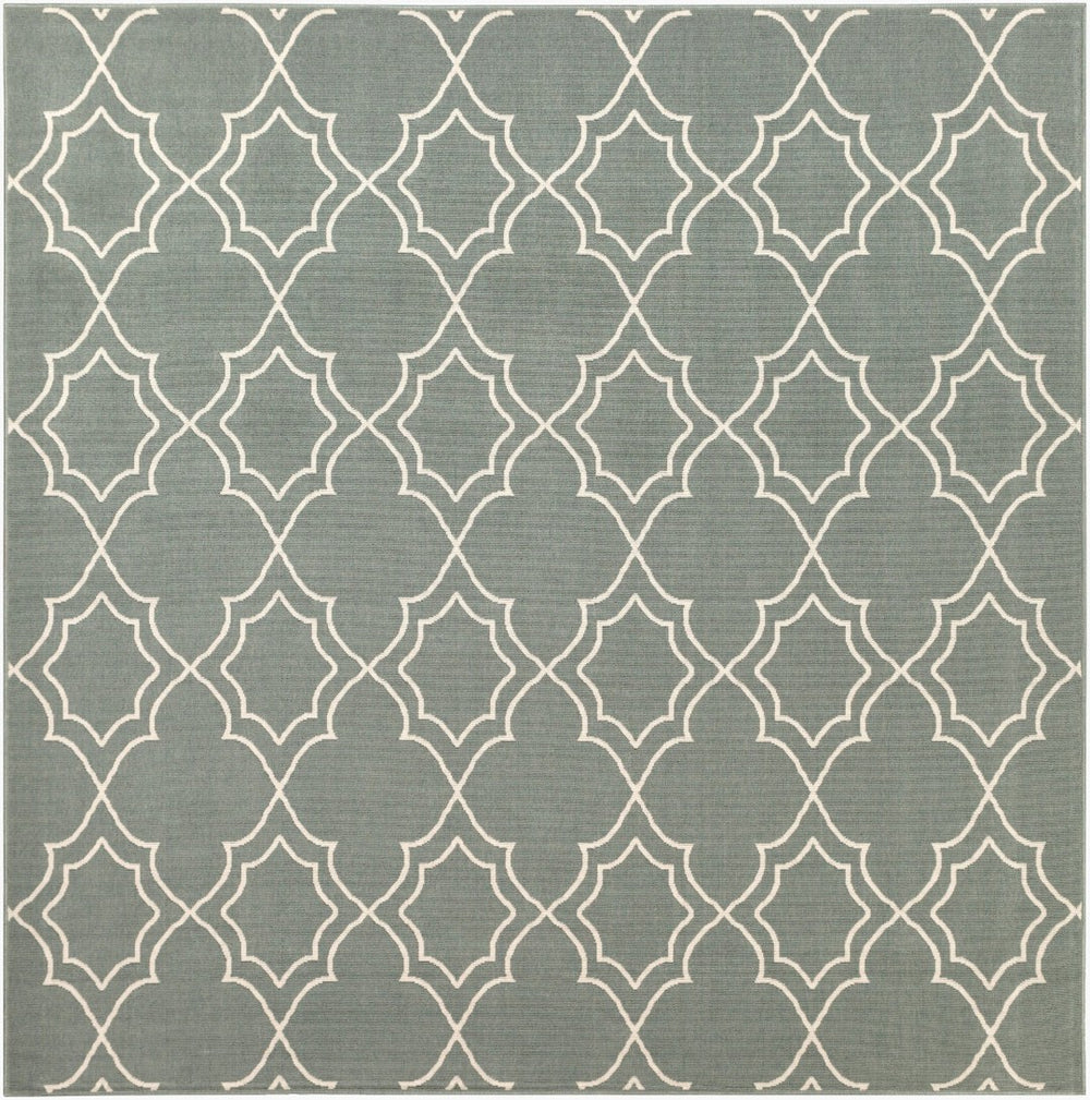 Livabliss Alfresco Flatweave Olefin Runner Rug Cottage Style for Hallways and Entryways Dusty Sage, Bei 8'10" x 8'10" Square ALF9589-89SQ