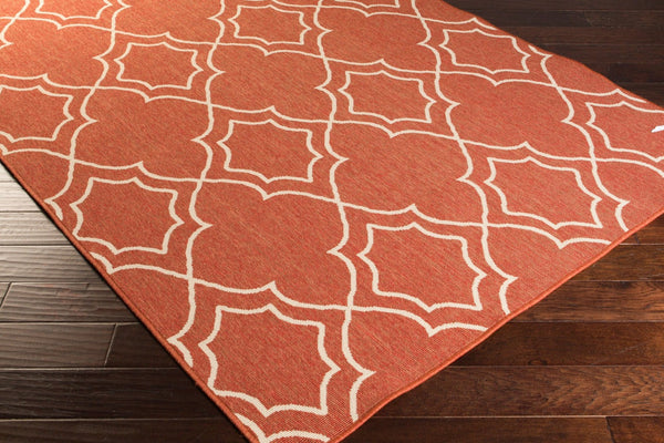 Livabliss Alfresco Flatweave Runner Olefin Cottage Style Hallway Rug for Entryways Rust, Beige 7'3" x 7'3" Round ALF9591-73RD