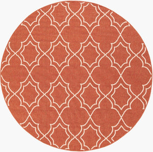 Livabliss Alfresco Flatweave Runner Olefin Cottage Style Hallway Rug for Entryways Rust, Beige 7'3" x 7'3" Round ALF9591-73RD