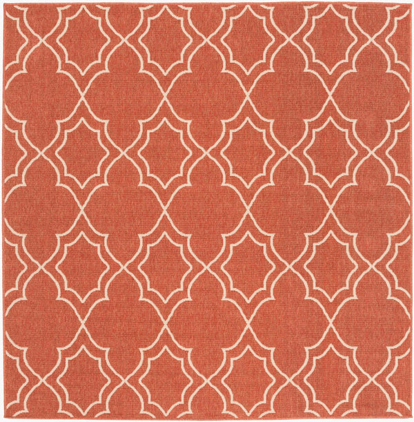 Livabliss Alfresco Flatweave Runner Olefin Cottage Style Hallway Rug for Entryways Rust, Beige 7'3" x 7'3" Square ALF9591-73SQ
