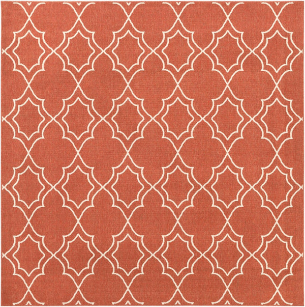 Livabliss Alfresco Flatweave Runner Olefin Cottage Style Hallway Rug for Entryways Rust, Beige 8'10" x 8'10" Square ALF9591-89SQ