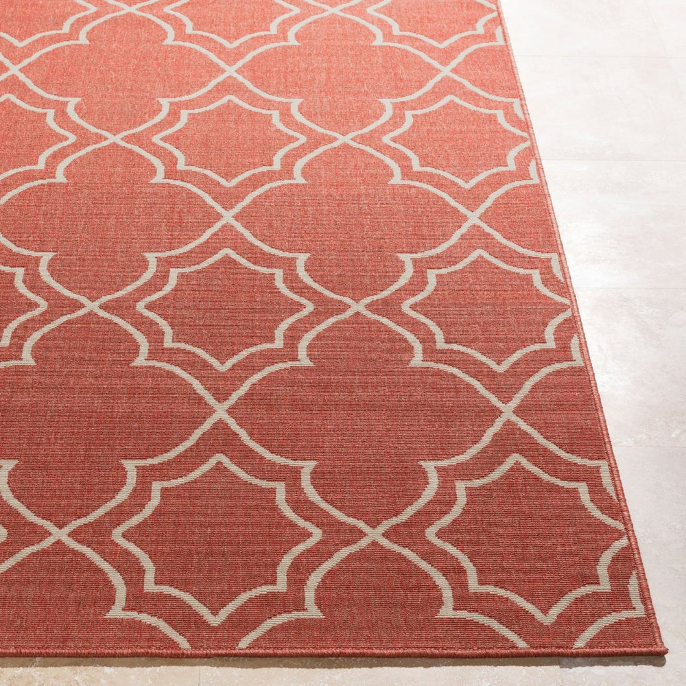 Livabliss Alfresco Flatweave Runner Olefin Cottage Style Hallway Rug for Entryways Rust, Beige 7'3" x 7'3" Round ALF9591-73RD
