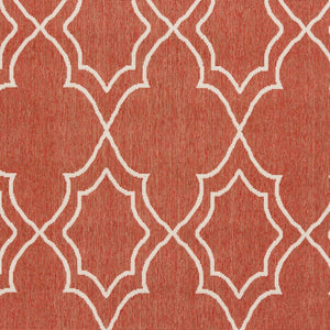 Livabliss Alfresco Flatweave Runner Olefin Cottage Style Hallway Rug for Entryways Rust, Beige 7'3" x 7'3" Round ALF9591-73RD