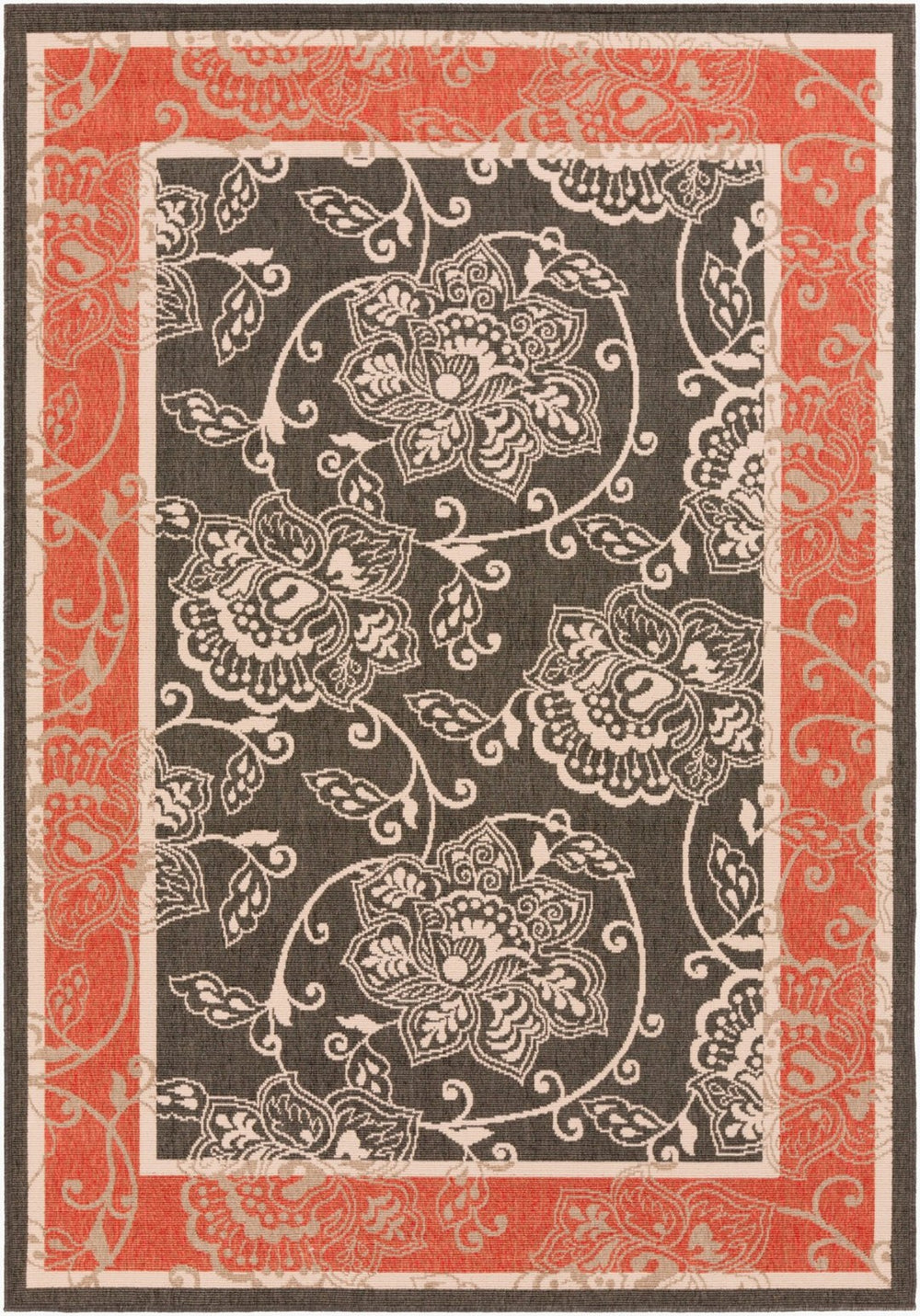 Livabliss Alfresco Outdoor Olefin Area Rug Egyptian Woven Traditional Patio Accent Black, Beige 2'5" x 4'5" ALF9592-2346