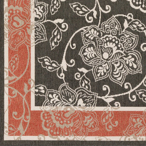Livabliss Alfresco Outdoor Olefin Area Rug Egyptian Woven Traditional Patio Accent Black, Beige 2'5" x 4'5" ALF9592-2346