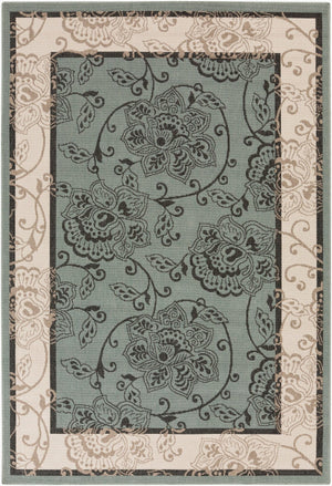 Livabliss Alfresco Outdoor Olefin Rug Egypt Woven Uv Resistant Patio Entryway Traditional Dusty Sage, Bei 2'5" x 4'5" ALF9594-2346