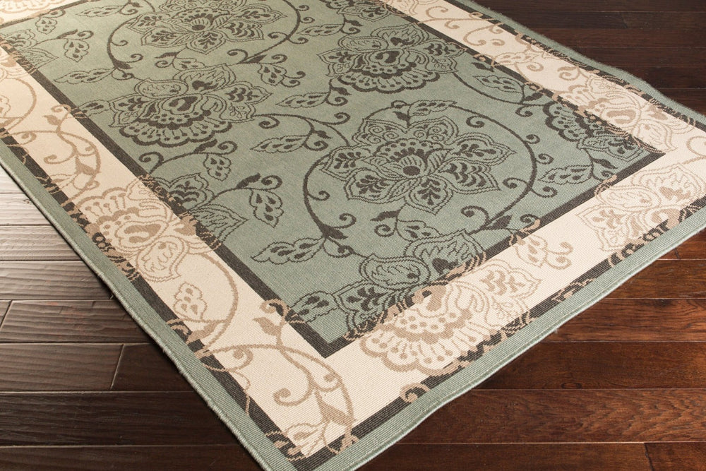 Livabliss Alfresco Outdoor Olefin Rug Egypt Woven Uv Resistant Patio Entryway Traditional Dusty Sage, Bei 2'5" x 4'5" ALF9594-2346