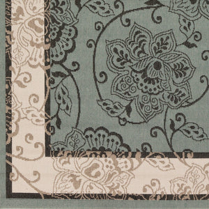 Livabliss Alfresco Outdoor Olefin Rug Egypt Woven Uv Resistant Patio Entryway Traditional Dusty Sage, Bei 2'5" x 7'10" ALF9594-2379
