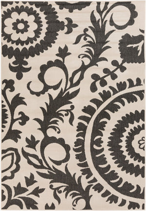 Livabliss Alfresco Cottage Style Olefin Area Rug Uv Resistant Low Pile for Patio or Entryway Black, Beige 8'10" x 12'10" ALF9612-89129