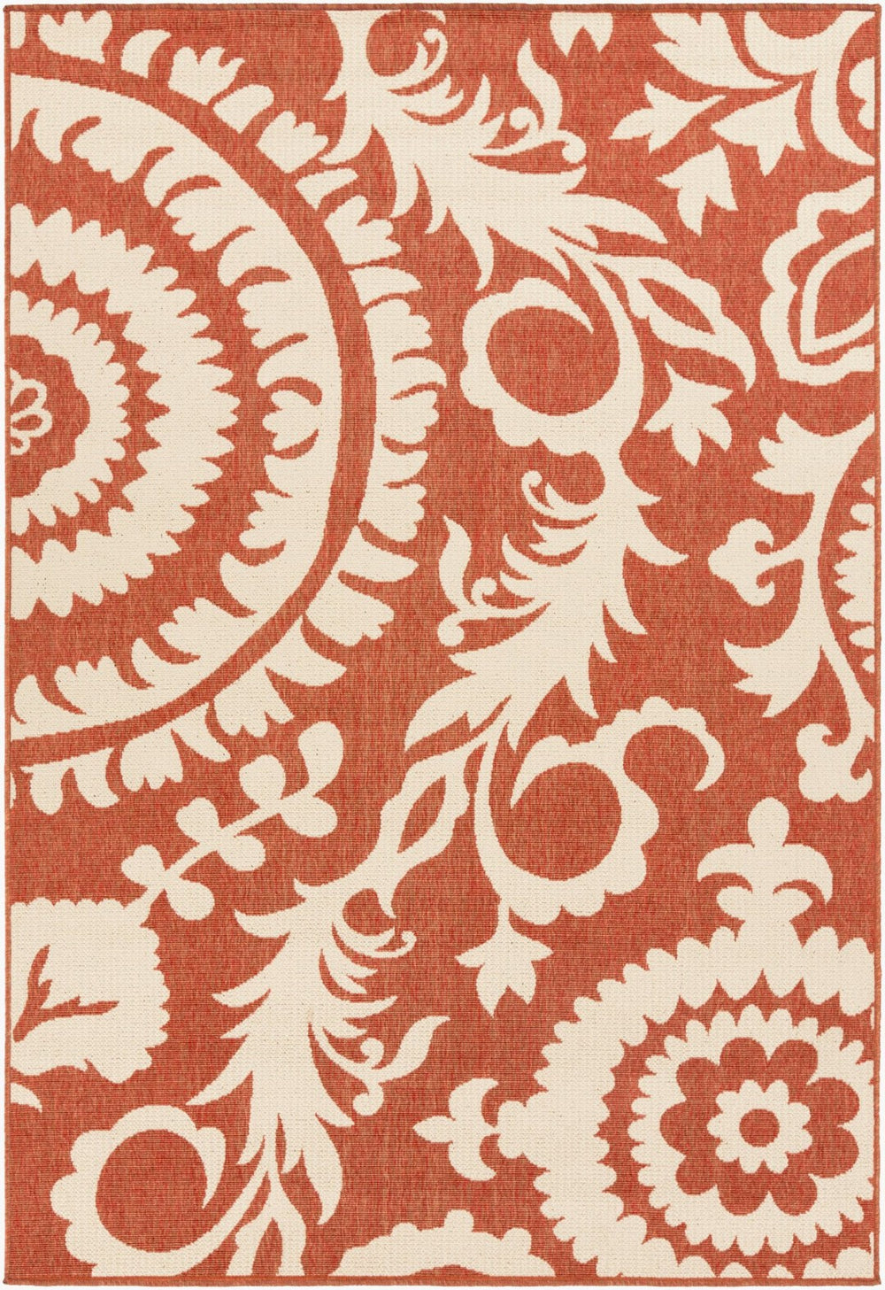 Livabliss Alfresco Olefin Flatweave Accent Rug for Porch Mudroom or Cottage Kitchen Use Rust, Beige 2'5" x 4'5" ALF9613-2346