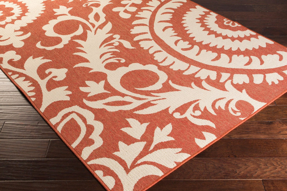 Livabliss Alfresco Olefin Flatweave Accent Rug for Porch Mudroom or Cottage Kitchen Use Rust, Beige 2'5" x 4'5" ALF9613-2346