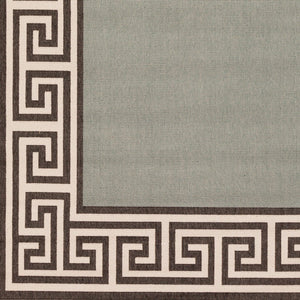 Livabliss Alfresco Machine Woven Olefin Area Rug for Patio Entryway or Sunroom Use Dusty Sage, Bla 7'3" x 7'3" ALF9625-73RD