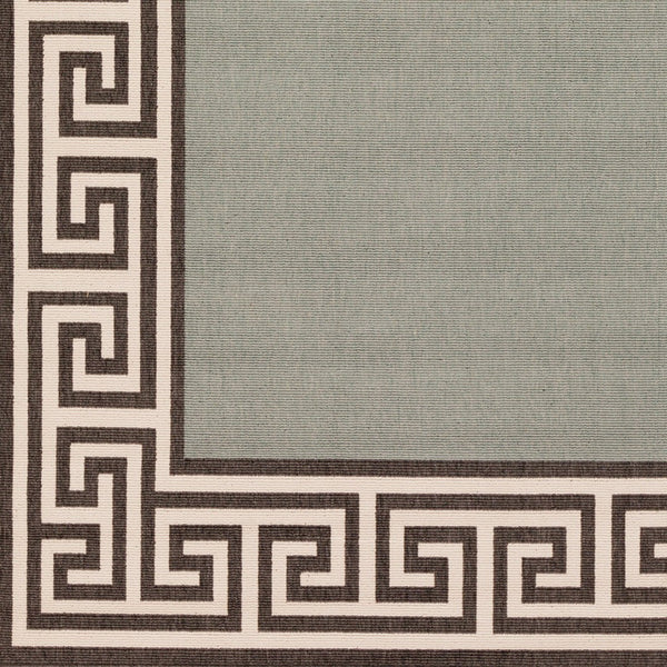 Livabliss Alfresco Machine Woven Olefin Area Rug for Patio Entryway or Sunroom Use Dusty Sage, Bla 7'3" x 7'3" ALF9625-73RD