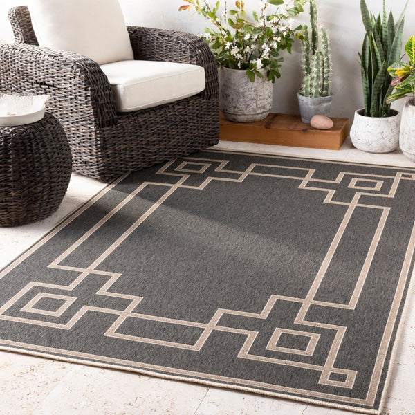 Livabliss Alfresco Flatweave Olefin Area Rug Cottage Geometric Pattern Indoor Outdoor Square ALF9630-89RD