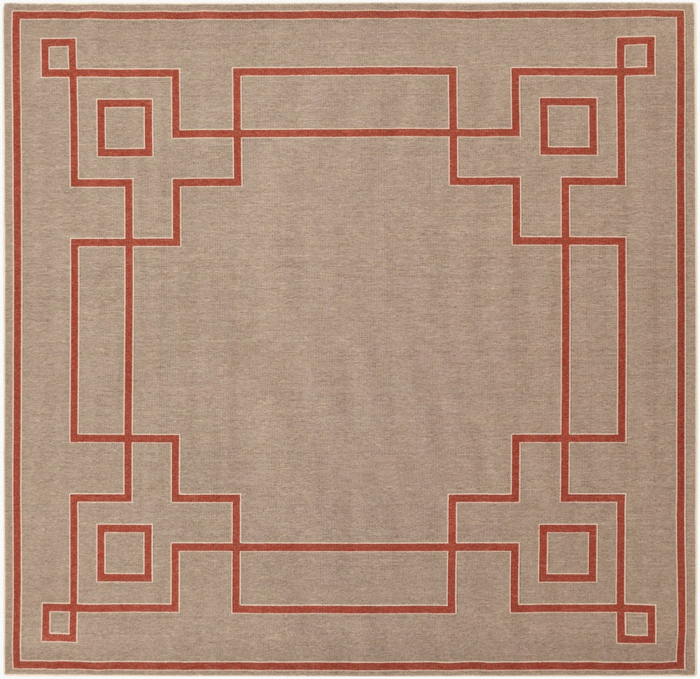 Livabliss Alfresco Flatweave Olefin Runner Rug Cottage Style for Hallway or Outdoor Use Rust, Brown 8'10" x 8'10" ALF9633-89SQ