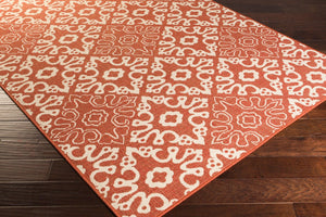 Livabliss Alfresco Flatweave Olefin Accent Rug Rustic Earthy Tones for High Traffic Areas Rust, Beige 2'5" x 4'5" ALF9636-2346
