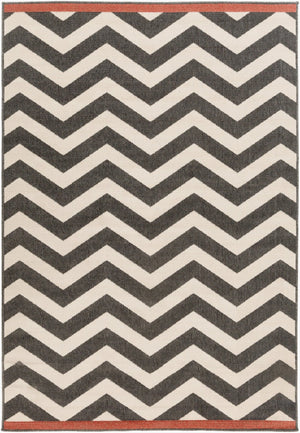 Livabliss Alfresco Geometric Outdoor Runner Rug Woven Polypropylene Patio Deck Uv Resistant Black, Beige 3'7" x 5'7" ALF9646-3656