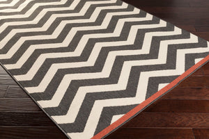 Livabliss Alfresco Geometric Outdoor Runner Rug Woven Polypropylene Patio Deck Uv Resistant Black, Beige 2'5" x 11'10" ALF9646-23119