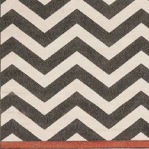 Livabliss Alfresco Geometric Outdoor Runner Rug Woven Polypropylene Patio Deck Uv Resistant Black, Beige 2'5" x 11'10" ALF9646-23119