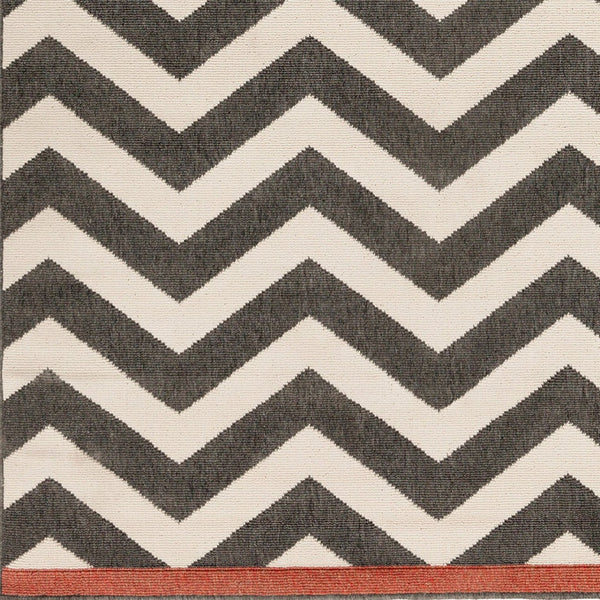 Livabliss Alfresco Geometric Outdoor Runner Rug Woven Polypropylene Patio Deck Uv Resistant Black, Beige 2'5" x 11'10" ALF9646-23119