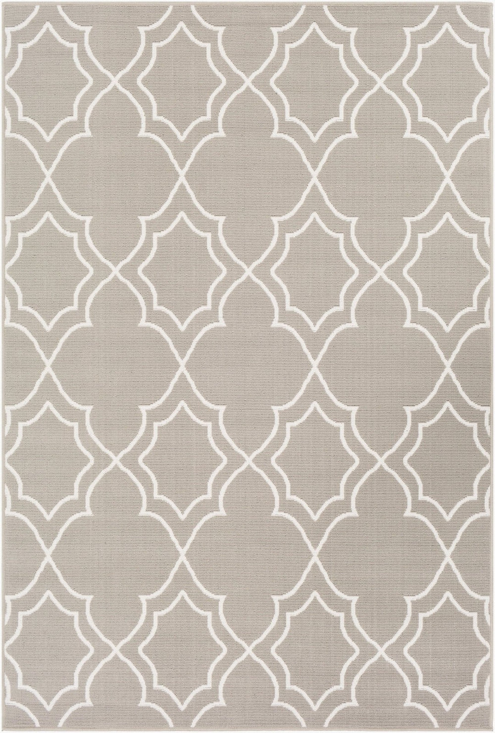Livabliss Alfresco Flatweave Runner Olefin Cottage Style Rug for Entryways Hallways and Patios Taupe, White 5'3" x 5'3" ALF9651-53RD