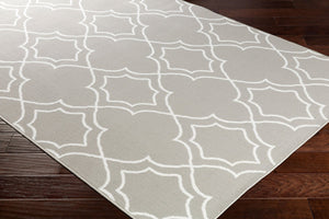 Livabliss Alfresco Flatweave Runner Olefin Cottage Style Rug for Entryways Hallways and Patios Taupe, White 5'3" x 5'3" ALF9651-53RD