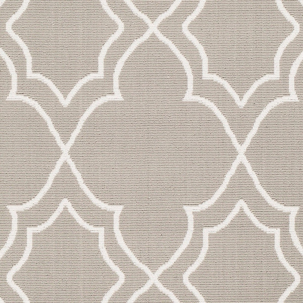 Livabliss Alfresco Flatweave Runner Olefin Cottage Style Rug for Entryways Hallways and Patios Taupe, White 5'3" x 5'3" ALF9651-53RD