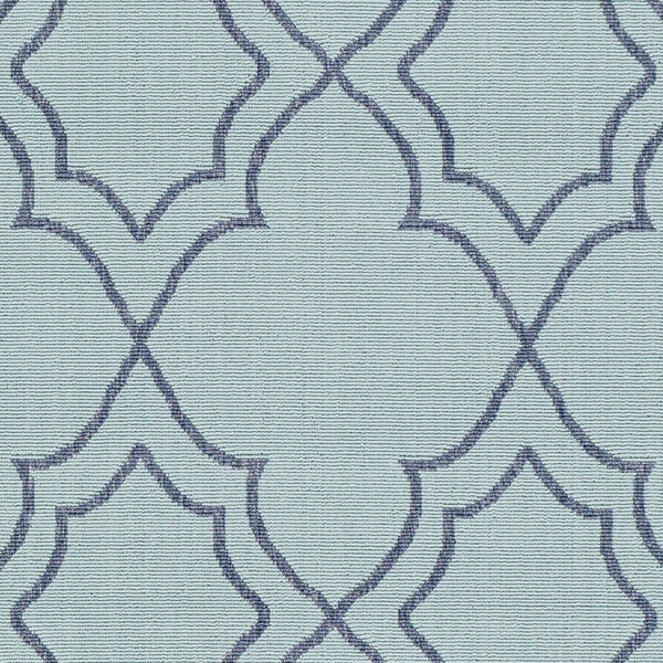 Livabliss Alfresco Olefin Flatweave Area Rug Country Cottage Style for Entryways and Kitchens Pale Blue, Navy 8'10" x 8'10" Round ALF9652-89RD