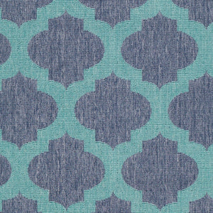 Livabliss Alfresco Flatweave Outdoor Area Rug Machine Woven Patio Poolside Low Pile Accent Navy, Teal 8'10" x 8'10" ALF9663-89RD