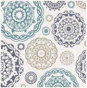 Livabliss Alfresco Flatweave Olefin Runner Rug for Entryways Hallways and Covered Patios Teal, Navy 8'10" x 8'10" Square ALF9665-89SQ